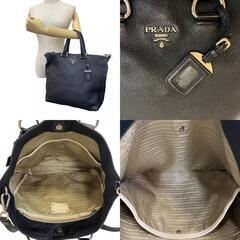 プラダ PRADA トートバッグ ロゴ 2WAY ショルダーバッグ ブラックの画像