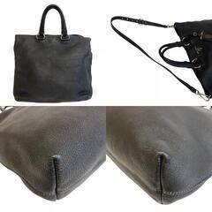 プラダ PRADA トートバッグ ロゴ 2WAY ショルダーバッグ ブラックの画像