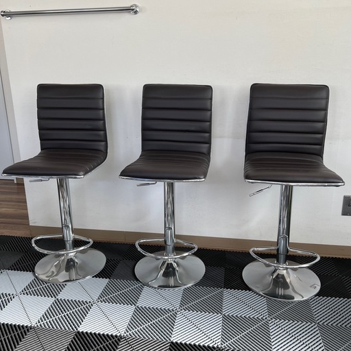 ニトリカウンターチェア3脚 (クロクロ) 伊東の椅子《ハイチェア》の