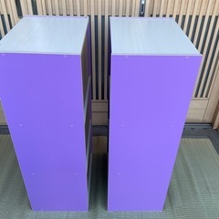 ■配達可■2台セットカラーボックス アイリスオーヤマ CBボックス 3段 CX-3F パープル 幅415×奥行290×高さ1015mm 色:パープル 棚 収納ボックスの画像