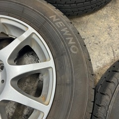 軽自動車用145\80r13 75s bridgestone 42週24年製とアルミホイール4本セットの画像