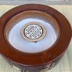 火鉢型電気コンロ (電気火ばち) 100V  600W 電熱線搭載天然木製 日本製電気コンロ　　の画像