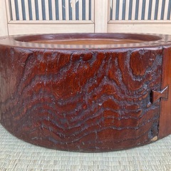 火鉢型電気コンロ (電気火ばち) 100V  600W 電熱線搭載天然木製 日本製電気コンロ　　の画像