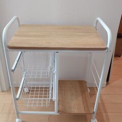 キッチンワゴン　キャスター付き　収納　棚　キッチン収納の画像