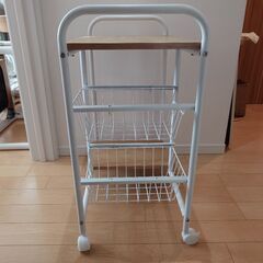 キッチンワゴン　キャスター付き　収納　棚　キッチン収納の画像