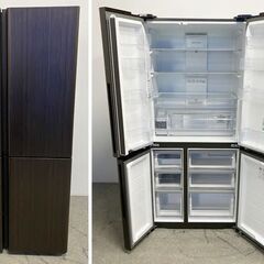 高年式!2023年製! AQUA/アクア 4ドア冷蔵庫 512L フレンチドア AQR-TZ51N(T) ダークウッドブラウン 中古家電 店頭引取歓迎 R10253の画像