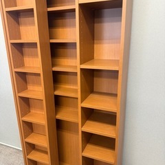 木製　スライド式本棚　棚　収納　マガジンラックの画像