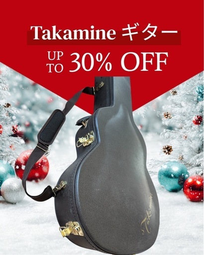 Takamineアコースティックギター、タグとケース付き、状態良好。