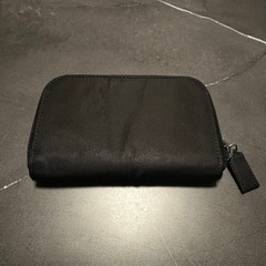 美品PRADA プラダ コンパクト ラウンドファスナー ウォレット　ナイロン 黒の画像