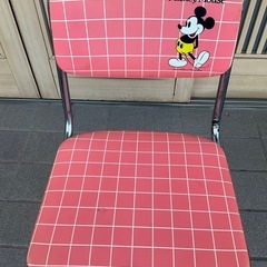配達可 ミッキーマウス チトセ 学習イス 椅子 ピンク 回転伸縮 昭和レトロの画像
