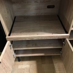 【ジャングル深井店】★レンジ台 キッチンボード  おしゃれ 網目 ブラウン　北欧調　家具 簡易クリーニング済 堺市 深井 の画像