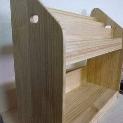 ※取引中/売約済***********　未使用/新品　訳り特価　DIY素材に　絵本ラック 幅70 3段 ディスプレイ 絵本棚 天然木 キッズ スリム 本棚 絵本の画像