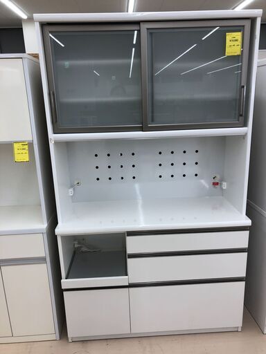 【ジャングルジャングル和歌山店】【Wa3803】レンジボード 食器棚 ホワイト   中古家具  リユースショップ リサイクルショップ ライト 和歌山市 岩出市 海南市 岬町 和歌山 大阪