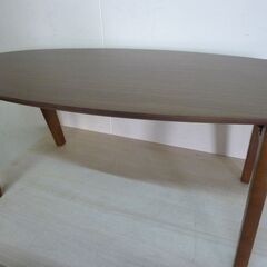 4　未使用/新品　訳あり特価　テーブル 折りたたみ ウォールナット ローテーブル センターテーブル オーバルテーブル 折り畳み 木製 カフェテーブル リビングテーブル コーヒーテーブル　アウトレットの画像