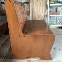 収納付きカントリーベンチ　日本製　オールドの画像