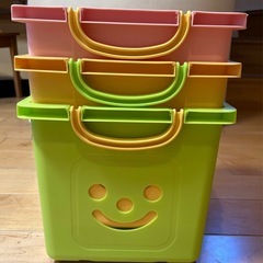 玩具箱キャスター付き3個セット の画像