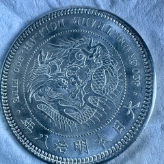 レア、人気の明治８年貿易右丸銀、　　一円銀貨
の画像