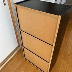 3段ボックス黒の画像