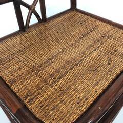 ss8184　ラタン製 電話台 3段 マガジンラック付 こげ茶 レトロ TEL台 花台 鉢台 飾り棚 ラック シェルフ 棚 籐家具 籐製 ナチュラル アジアン 電話台 中古の画像