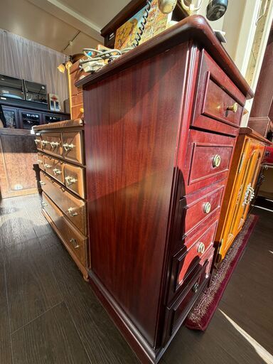 東海家具工業 木製チェスト 5段｜クラシック アンティーク調 収納家具