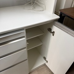 松田家具　ダイナニングボード　食器棚　ホワイトの画像