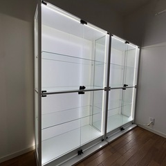 2台セット　地球家具 コレクションケース DIO 側面ガラス 奥行38cmの画像