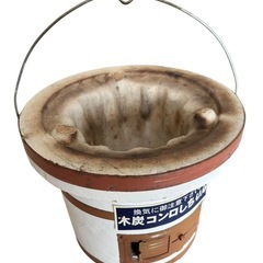 【美品】七輪（ホワイト・ブラウン）切り出し風・炭火焼にの画像