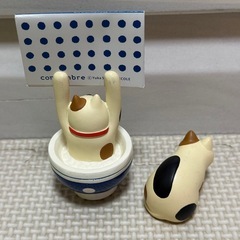コンコンブル☆猫フィギュアオブジェマスコット置物☆三毛猫＆黒猫4点セットの画像