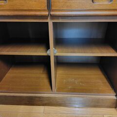 食器棚 ガラス戸棚 キッチン収納 中古 レトロの画像