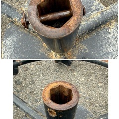 田植え機　田植機　補助輪　鉄車輪　車輪　クボタ　S1-500 左右セット　ハブシャフト　パーツ　部品　六角軸の画像