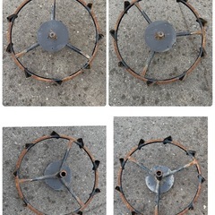 田植え機　田植機　補助輪　鉄車輪　車輪　クボタ　S1-500 左右セット　ハブシャフト　パーツ　部品　六角軸の画像