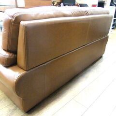 ワイド ソファ 2.5人掛け 合皮 幅190×奥86×高84 茶系 ブラウン ソファー 長椅子 幅広 2人掛け 札幌市厚別区 厚別店の画像