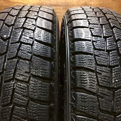 ☆美品 バリ溝軽自動車スタッドレス☆ Fang 14インチ 4.5J PCD100 4穴 ET45 ハブ径約67 ダンロップ ウインターマックス 155/65R14 2021年 4本 NG420の画像