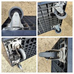 【引取限定】日本製 業務用静音樹脂台車 300kg 900×600mm 折りたたみ軽量 プラスチック 手押しの画像