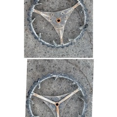 #　田植え機　田植機　後輪　補助輪　鉄車輪　部品　パーツ　左右セット　クボタS1-500の画像