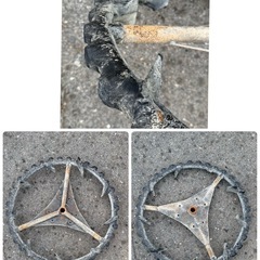 #　田植え機　田植機　後輪　補助輪　鉄車輪　部品　パーツ　左右セット　クボタS1-500の画像