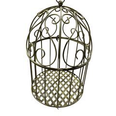 吊り下げ鳥かご 鳥籠 緑 インテリア アンティーク レトロ★S3566Aの画像