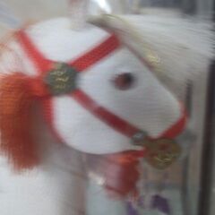 美術品　アンティーク　豪華白馬の置物の画像