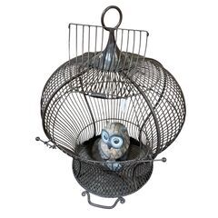 吊り下げ鳥かご 鳥籠 アイアン オブジェ アンティーク ビンテージ 骨董★S3567Aの画像