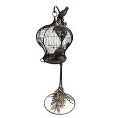 吊り下げ鳥かご 鳥籠 アイアン オブジェ アンティーク ビンテージ 骨董★S3567Aの画像