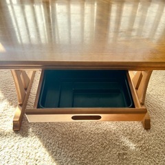 希少！日本製【天然木】ACMEダイニングテーブル引き出し・カトラリー収納付きの画像