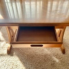 希少！日本製【天然木】ACMEダイニングテーブル引き出し・カトラリー収納付きの画像