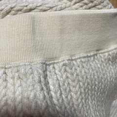 アイボリーリブ編みカジュアルパンツの画像