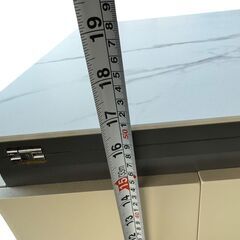 大理石風 センターテーブル 展開機能付き　四角チェアの5点セットの画像