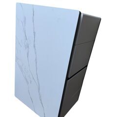 大理石風 センターテーブル 展開機能付き　四角チェアの5点セットの画像