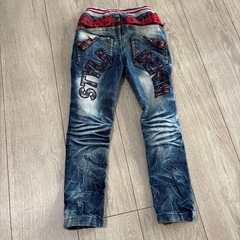 ダメージデニムパンツ 110〜120cmの画像