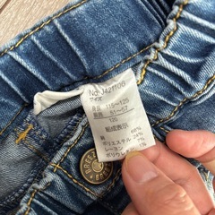 BREEZE ダメージ加工 長ズボン デニムブルー120の画像