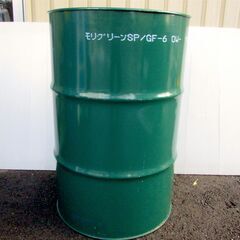512068 / ドラム缶 ① / 200L 高さ約90cm 直径約59cm グリーン / 中古品 ※お引取限定の画像