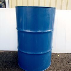 512069 / ドラム缶 ② / 200L 高さ約90cm 直径約59cm ブルー / 中古品 ※お引取限定の画像