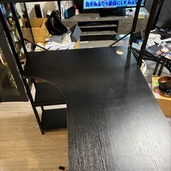 【無料】L字デスク-ブラックの画像